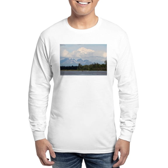 CafePress - Denali, Forest, River, Mountai Long Sleeve T Shirt - Unisex Cotton Long Sleeve T-Shirt