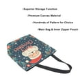 thumbnail image 3 of FORMRS Womens Canvas Tote Bag with Zipper Inner Pocket Shoulder Handbag, Blue Christmas Santa, 3 of 7
