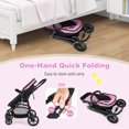 thumbnail image 4 of Babyjoy 2 in 1 Foldable Baby Stroller Kids Travel Newborn Infant Buggy Pushchair 22 lbs Pink, 4 of 7