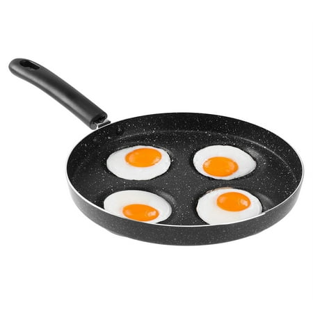 Uarter Non-stick Egg Frying Pan Aluminium Alloy Fried Egg Pan Portable Egg Cooker Pans with 4 Cavities, Suitable for Gas Stove,