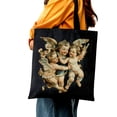 thumbnail image 5 of GOSMITH Shoulder Bag Women's Canvas Tote Bag Angelic Cherubs & Doves 14.1x15.7in, 5 of 6