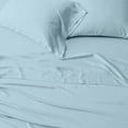 thumbnail image 3 of 4 Piece Twin-XL Size Sheet Set - 100% Cotton 400 Thread Count Sheet Set - Light Blue Solid - Luxurious Bedding, 3 of 5