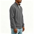 thumbnail image 6 of Men Full Zip Knit Cardigan Sevevn Long Sleeve Ribbed Stand Collar Sweater Jacket With Dual Side Hand Pockets Loose Fit Outerwear For Daily Casual And Travel Occasions, 6 of 8