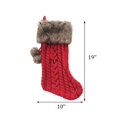 thumbnail image 2 of Holiday time Cable Knit Stocking,21 inch,red colour, 2 of 4