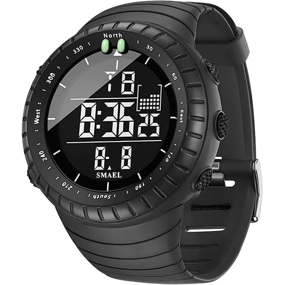 Men's Military Sports Electronic Watch Outdoor Mountaineering Multi Function Watch Waterproof Army Tactics Chronograph Large Dial Student Sport Watch LED Fashion Watch