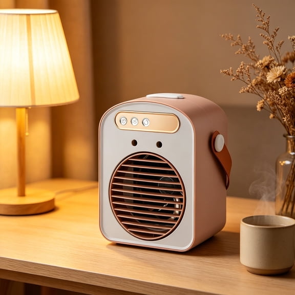 Zoxiy 2 In 1 Mini Air Conditioner&Mist Humidification,3-Speed Adjustable Fan,Portable Air Conditioner Fan,Rechargeable Air Cooler, Ideal For Bedrooms,Dorm Rooms,Offices,Or Nurseries,Pink