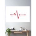 thumbnail image 2 of Red Heartbeat Electorcardiogram Pulse Line On Black Background Poster Wall Art, Modern Wall Decor, 24x36 UNFRAMED, 2 of 3