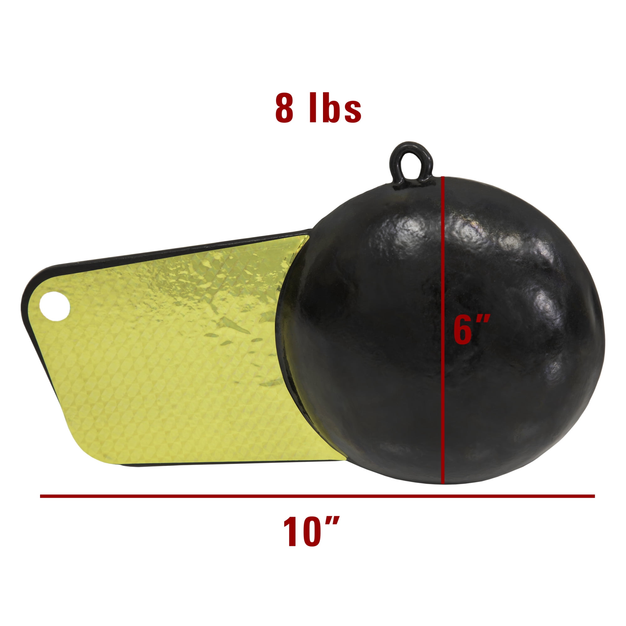 Extreme Max 3006.6984 Coated Pancake Downrigger Weight - 8 lbs. with Gold Flash