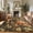 Brown, variant on Tiger Washable Rugs Area Rugs for Living Room, Soft Large Vintage Rug, Botanical Non Slip Ultra Thin Floor Carpet for Dining Room Home Office