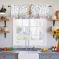 thumbnail image 4 of 2 Panels Bunny Easter Valance for Windows, Spring Floral Rabbits Eggs Farmhouse Light Filtering Kitchen Curtains, Rod Pocket Window Treatment Curtain Valances for Living Room Bedroom, 42"x12", 4 of 9