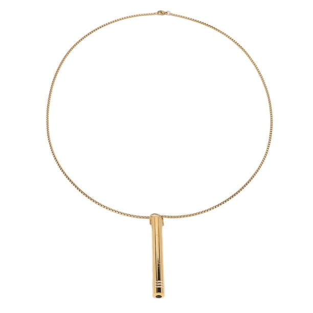 Breathable Anti-Stress Necklace, Elegant Titanium Steel Pendant for Women and Men, Gold