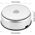 thumbnail image 4 of AYNEFY 7 Colored Adjustable LED Lighted Silver Rotating Crystal Display Base Stand Holder with AC US Adapter, 4 of 8