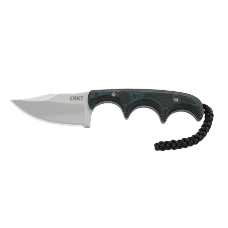 CRKT Minimalist Bowie 2387C Compact Fixed Blade with Plain Edge Bead Blast Finish Blade and Resin Infused Fiber Handle Scales with Fob and Molded Sheath with (Best Tanto Fixed Blade)
