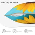 thumbnail image 5 of Haiem Golden Sunflower in Blue Print Velvet Soft Solid Decorative Square Throw Pillow Covers Set with Elegant Piping Christmas Cushion Case for Sofa Bedroom Car-16"x16", 5 of 8