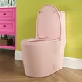 thumbnail image 3 of SUNRINX Matte Pink One Piece Toilet With 17.1 ADA Comfort Chair Height Seat Elongated Toilets For Bathrooms, 1.1/1.6 GPF Water-Efficient Dual Flush System, Soft-Close Seat, 3 of 11