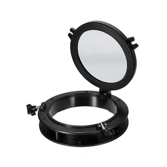 Speravity Ojo de buey para barco Orificio de puerto de kayak Anti-óxido 4 mm Vidrio templado Sellado de goma Apertura a prueba de fugas Bombillas para automóviles Negro