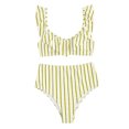 thumbnail image 2 of WREESH Bikini Rehausseur Rayé Taille Haute pour Femmes Ensemble Deux Pièces, 2 of 4