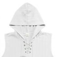 thumbnail image 5 of lkfuzj Summer Thin Men's Casual Hooded Solid Color Lace Up Sleeveless Hooded Top Stylish Vest Tops Charming Summer Mens Tank Blouses Clothing -White, 5 of 7