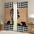 thumbnail image 2 of Feelyou Jungle Bear Blackout Curtains Set of 2 (52x84 Each) for Men, Woodland Wildlife Window Curtains, Rustic Farmhouse Checkered Curtains and Drapes, Black Out Curtains Decor, 2 of 6