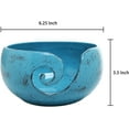 thumbnail image 4 of Rustic Turquoise Ceramic Sewing Tools Organizer/Knitting Yarn Bowl Holder w/ Swirl Design, 4 of 5