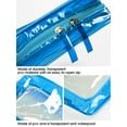 thumbnail image 3 of 3 Packs Clear Toiletry Bag, Portable Zipper PVC Cosmetic Pouch, Women Men Travel Essentials Waterproof Travel Toiletry Pouch, Airport Airline Carrying Standards (Blue XL), 3 of 6