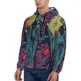 thumbnail image 3 of Goofa Neon Zombie Skull for Men's Hooded Sweatshirt - Lightweight Pullover Hoodie with Kangaroo Pocket, Perfect for Everyday Wear-X-Large, 3 of 7