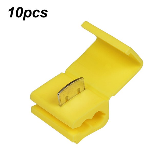 Monstrate Conectores de Cable eléctrico de bloqueo de 10/20 piezas, terminales de empalme rápido, crimpado no destructivo sin línea de rotura AWG 22-18 Electrónica miscelánea Amarillo 10 piezas