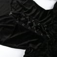 thumbnail image 6 of Vintage Dark Flocking Long Sleeve Dress for Women Girls Gothic Bodycon Dresses Elegant Slim Fitting Long Skirt, 6 of 9