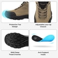 thumbnail image 4 of Fittington Men's Walking Hiking Shoes Outdoor Trekking Athletic shoes Arch Support | Reflective Safety Feature | Dark Brown/Black, 4 of 10
