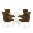 thumbnail image 2 of East West Furniture Dublin 5-piece Wood Dining Set in Linen White/Dark Coffee, 2 of 5