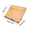 thumbnail image 3 of PONPRNGY 1Pc Bamboo Book Stand, Adjustable Book Holder Tray and Page Paper Clips-Cookbook Reading Desk Portable Stable Hard-Wearing Lightweight Bookstand-Textbooks Books, 3 of 9