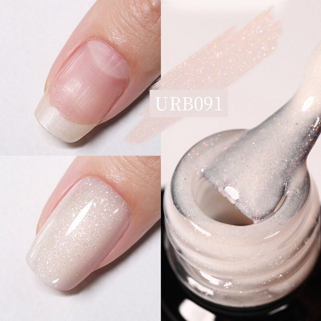UR SUGAR Aurora-Gel de goma para uñas, efecto perla iridiscente, espejo metálico, manicura, Soak Off, UV LED, No Wipe Top Coat Base