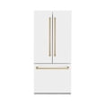 thumbnail image 2 of ZLINE RBIVZWM36CB 19.6 Cu. Ft. Counter Depth White Matte with Champagne Bronze Accents 3-Door French Door Refrigerator, 2 of 5
