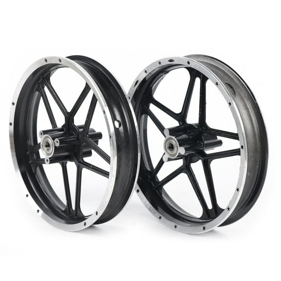 TFCFL Front and Rear Wheel Set 2.50-10 Tire Rim Hub Aluminum Wheels for 2 Stroke 49cc-50cc Mini Pit Dirt Bike Motorcycle