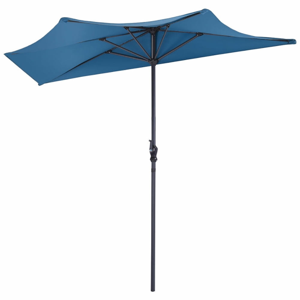 Aimee Lii 9Ft Patio Bistro Half Round Umbrella, Table Umbrella Outdoor Patio, Blue Aimee Lii 9Ft Patio Bistro Half Round Umbrella, Table Umbrella Outdoor Patio, Blue