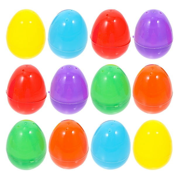 12 Uds. De adornos de huevos de plástico, huevos de Pascua ligeros, adornos para escena del hogar