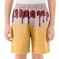 thumbnail image 3 of BloomJoy Toddler ce Cream Shorts Boy Girl 2-14T Summer Beach Preppy with Pockets Elastic Waist Ice Cream Drip Baseball Shorts 2-3 Years Coffee Summer Shorts, 3 of 5