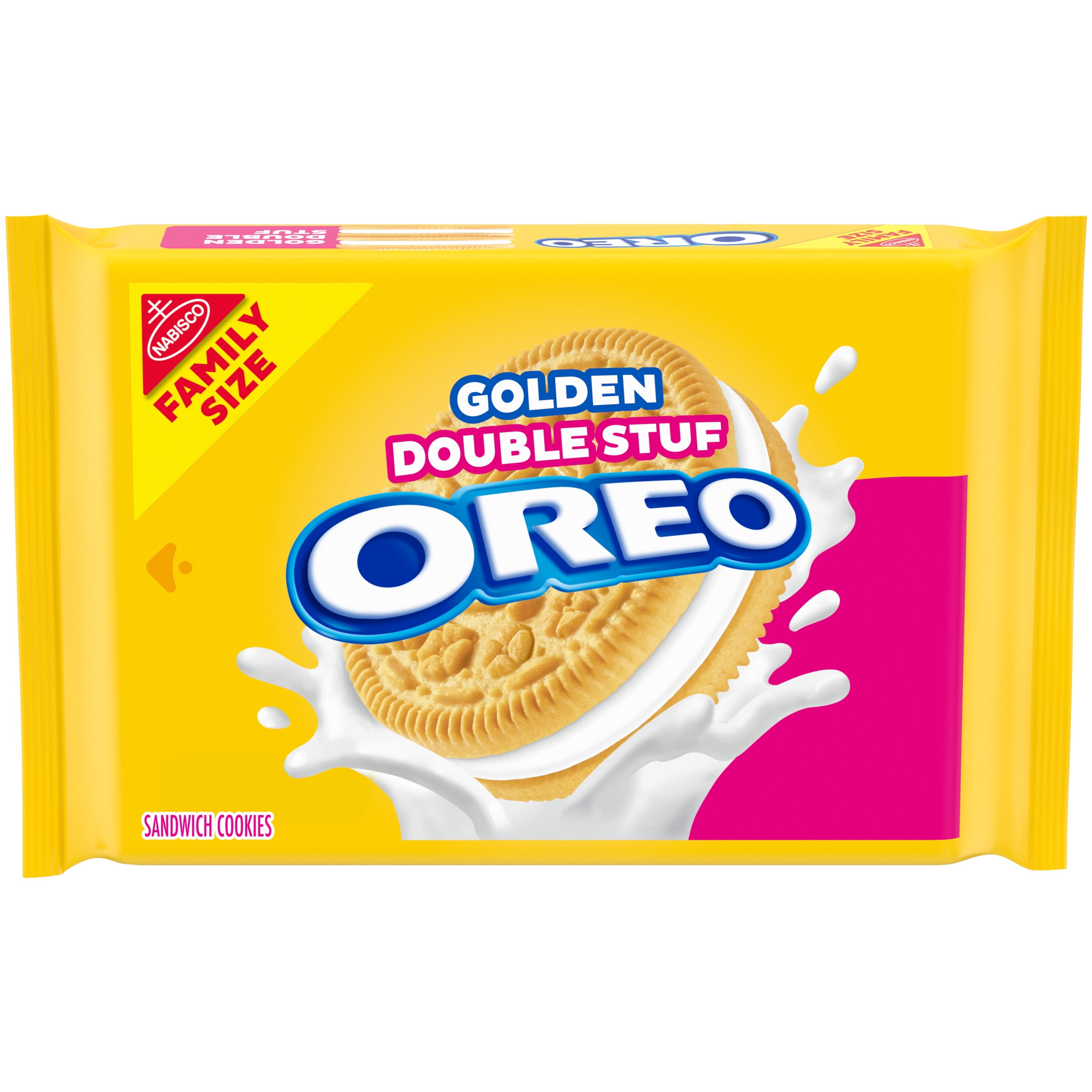 OREO Double Stuf Golden Sandwich Cookies, Family Size, 18.71 oz