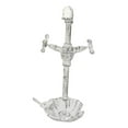 thumbnail image 6 of Cast Iron Antiqued White Spigot Faucet Bird On Flower Wall Bird Feeder Bath 16"H, 6 of 10
