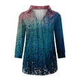 thumbnail image 5 of Homenesgenics 3/4 Sleeve T Shirts for Women Plus Size Fall Woman V Neck Three Quarter 3/4Sleeve T Shirt Printing Blouse Tops Sweatshirt, 5 of 6