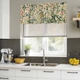 thumbnail image 4 of Green Botanical Curtain Valances for Windows, Kitchen Valance Window Treatments Panel 2 Pack, Vintage Plant Flowers Garden Leaf Motifs Rod Pocket Short Curtains for Bathroom Bedroom 42 x 12 Inch, 4 of 8