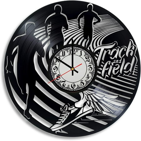 Track and Field Sport Vinyl Record Wall Clock, Cross Country Running Gift for Any Occasion, Track and Field Art