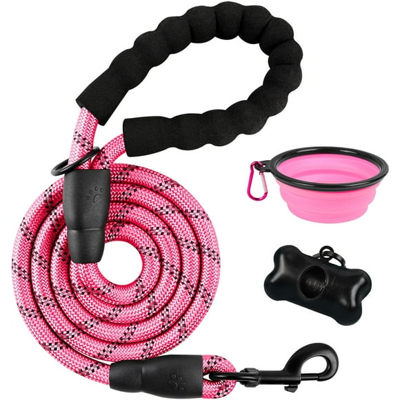 Correa para perros BARKBAY Heavy Duty para perros grandes de 1,5 m, color rosa