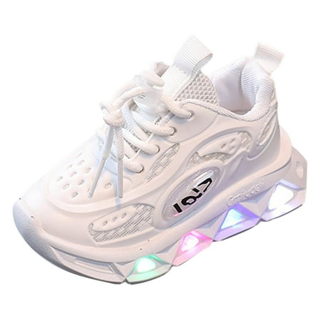 

2024 New Sports Luminous Breathable Casual Size 11 Girls Shoes with Light for Girls athletic Shoes Size 2 Middle and Small Children Girl Espadrille Shoes Lightweight Soft Sole Baby Walking Shoes