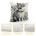 thumbnail image 4 of BCIIG  Happy Easter Decorative Cotton Linen  Throw Pillow Covers Cute Farm Animal Shy Blush Rabbit with Vintage Flower Floral Cushion Case Best Gift for Kids Pillowcase, 4 of 5