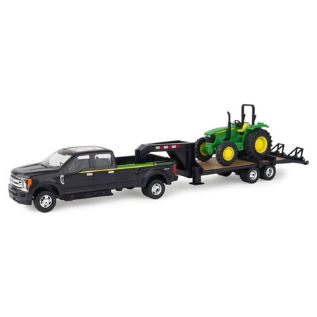 UPC: 0036881466307 | John Deere Toy Truck And Toy Tractor Set 2017 Ford F350 & 5075E Tractor 1:32 Scale