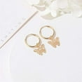 thumbnail image 3 of 1 Pair Hollow ButterflyEarrings Dangle Hoop Earrings Dangling Earrings Hanging Earrings Wedding Party Prom Earrings Everyday Illusion Jewelry for Women Wedding Birthday Party Jewelry Gifts Gold, 3 of 4