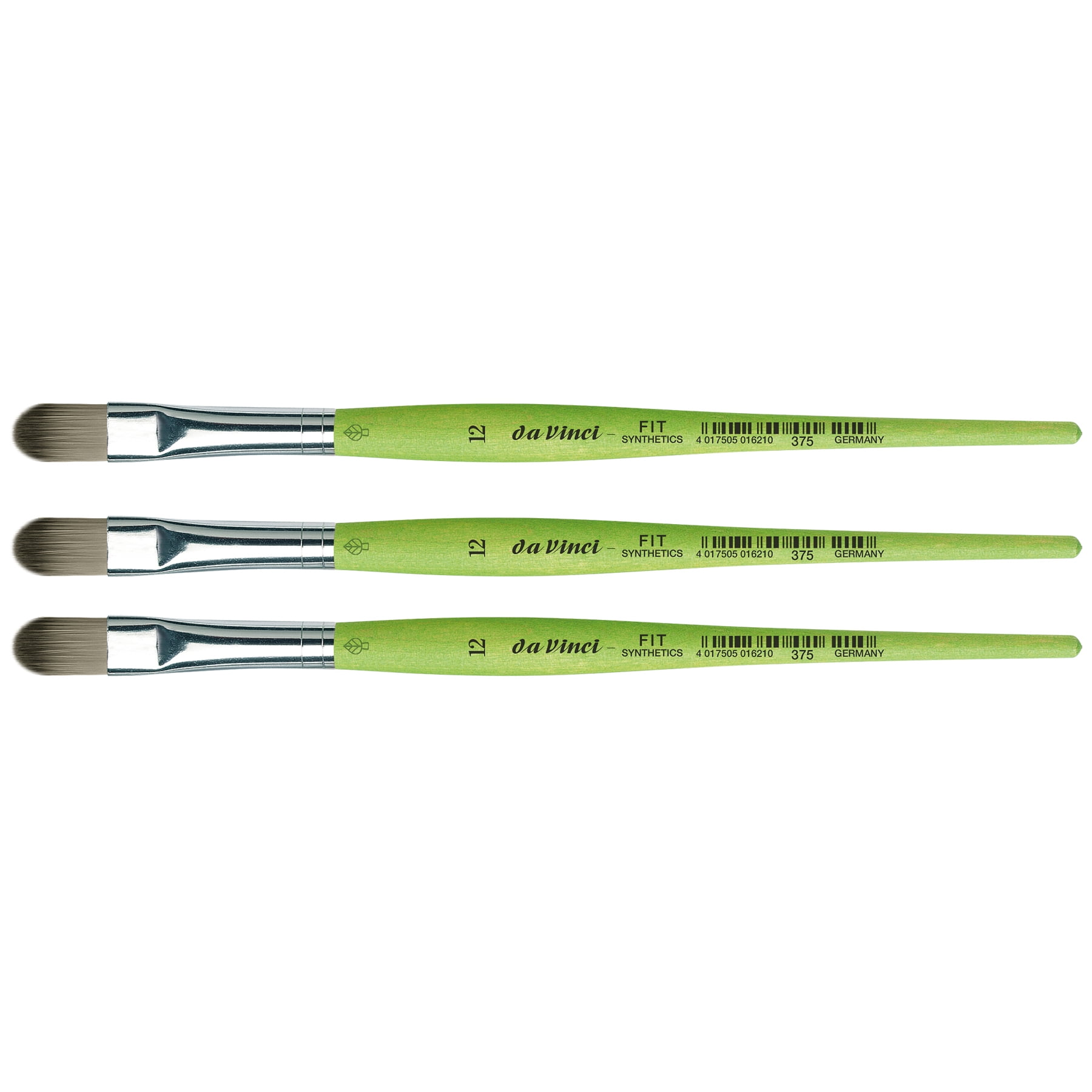 da Vinci FIT Synthetics Student Brush, Synthetic, Acrylic & Tempera, Filbert, Series 375, Size 12, Pack of 3