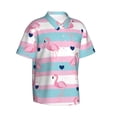 thumbnail image 2 of Daiia Flamingo1 Hawaiian Shirt for Men Gentle Cotton Regular Short Sleeve Casual-X-Large, 2 of 9