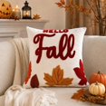 thumbnail image 4 of 2pcs Plush 3D Fall Pumpkin Maple leaf Throw Pillows Covers,Thanksgiving Halloween Fall Decor,Fall Pillow Covers for Home Sofa Couch Bed, 4 of 5